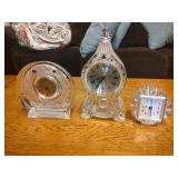 3 Glass Desk Clocks