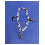 Sterling Silver 7" Bracelet & Shoe Charms