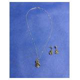 Sterling Silver Necklace, Pendant, Earrings
