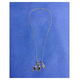 14K Gold 18" Necklace with 3 Charms