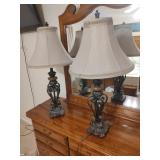 2 Decorative Metal Table Lamps