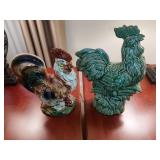 2 Rooster Statues - Read Details