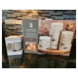 LED Candle Set and Wax Warmer Like New in Box