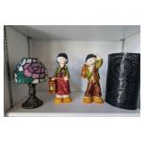 Korean Shin-An Figurines with Lamp and Vase