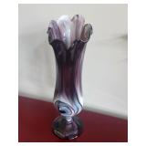 Vtg. Westmoreland Purle and White Slag Swung Vase