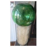 Vtg. Japanese Hand Blown Ocean Float w/ Vase