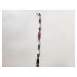 Multicolor Jade Stations Sterling Bracelet