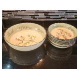Spice Themed Serving Bowl and 6 Bowls