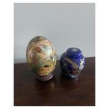 Cloisonne Porcelain Egg/Vtg. Japanese Ginger Jar