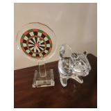 Crystal Dart Board with Crystal Chipmunk