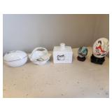 6 Vtg. Enesco Ceramic Napkin Rings
