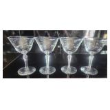 4 Vintage Libbey Windswept Cocktail Glasses