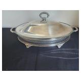 Silver Plated Oval Casserole Dish with Lid