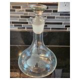 Vintage Glass Decanter 10" Tall
