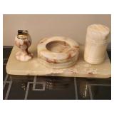 Marble Lighter and Ash Tray Set