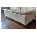 White Ottoman Bench 51"x19"x16"