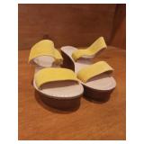 Crown and Ivy Yellow/Brown Wedges Size 6.5