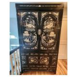 Korean Black Lacquer Mother of Pearl Cabinet