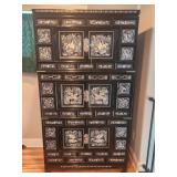 Korean Black Inlaid Mother of Pearl Cabinet