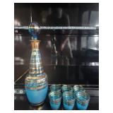 Crystal Bohemian Decanter and Shot Glasses