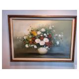 Vintage Floral Oil Painting 41"x29"