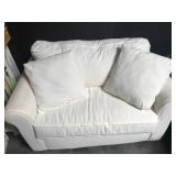 White Loveseat With Cushions