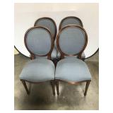 Set of Four Oval-Back Upholstered Dining Chairs