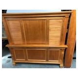 Wooden Panel Bed Frame with Footboard and Slats