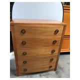 Unstained Mahogany Tall Boy Dresser, 40x21x51