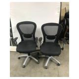 Pair of Adjustable Mesh Office Chairs
