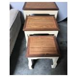 Set of 3 Painted Wood Nesting Tables