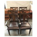 Set of Four Wooden Dining Chairs with Cushioned Se