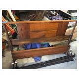 Full-Size Walnut Bed Frame With Rails