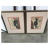 Framed Lithographs of Woodpecker Prints, 22ï¿½27.5
