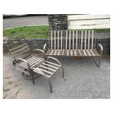 Set of Outdoor Metal Patio Furniture, 3 Pieces