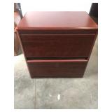 Mahogany Two-Drawer File Cabinet with Lock