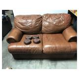 Settu Leather Sofa with Nailhead Trim