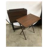 Set of Folding Pine Tray Tables, 22x15x25 Inches