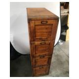 Wooden File Cabinet with Four Drawers, 14x27x49