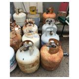 Lot of 8 Rusted and Used Propane Tanks