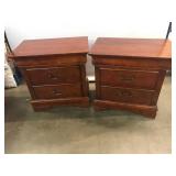 Pair of Mahogany Nightstands With Two Drawers