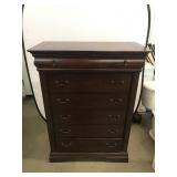Mahogany Five-Drawer Chest of Drawers, 38ï¿½18.5ï¿½50.