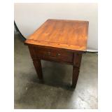 Pine Side Table With Single Drawer, 27x23x24