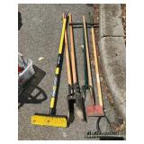Assortment of Garden Tools, Including Shovels and