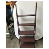 Five-Tier Wooden Ladder Shelf Unit in Dark Finish