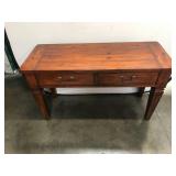 Pine Wood Console Table With Two Drawers