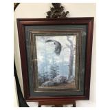 Framed Bald Eagle Artwork, 38.5ï¿½47.5, Picture Gall