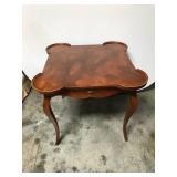 Wooden Side Table With Drawer and Curved Edges