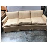 Three-Cushion Upholstered Sofa in Neutral Stripe