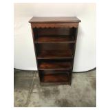 Wooden Four-Shelf Bookcase with Scalloped Trim